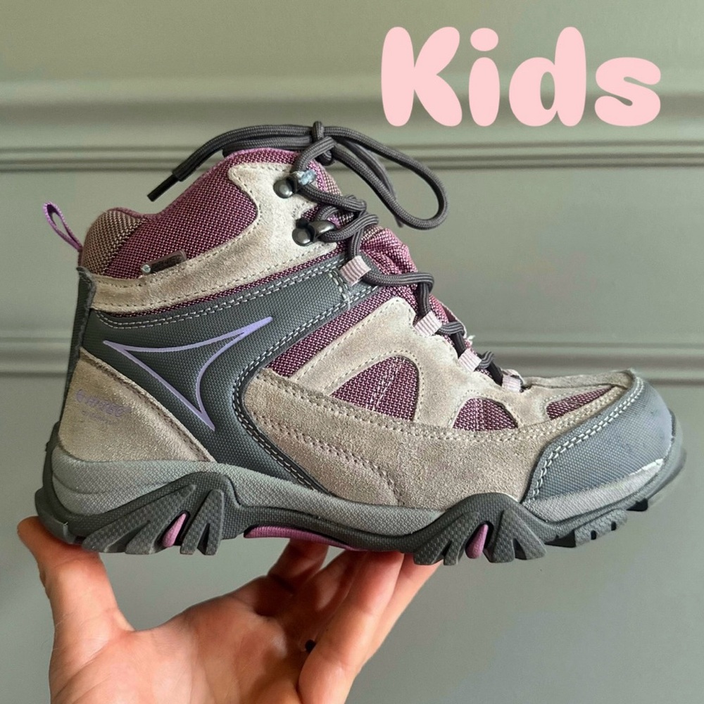 Hi-Tec Gray and Purple Outdoor Boots with Ankle Support
